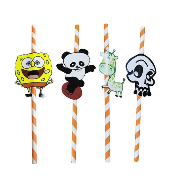 Pajita de Papel Decorada Animales Ø6mm 24cm (1000 Uds) Pajita de Papel Decorada Animales Ø6mm 24cm (1000 Uds)