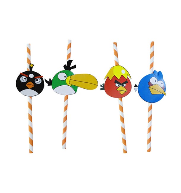 Pajita de Papel Decorada Pájaros Ø6mm 24cm (100 Uds) Pajita de Papel Decorada Pájaros Ø6mm 24cm (100 Uds)