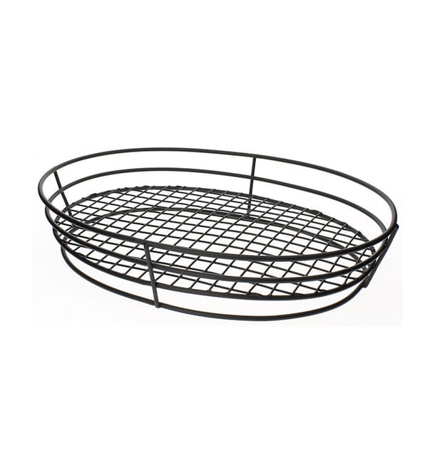 Cesta Ovalada de Acero Negro 280x205x57mm (24 Uds) Cesta Ovalada de Acero Negro 280x205x57mm (24 Uds)