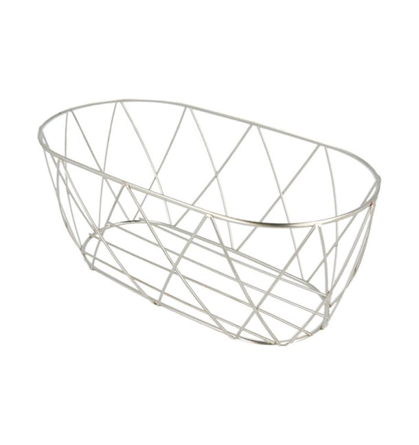 Cesta Ovalada de Acero Plata 255x127x102mm (12 Uds) Cesta Ovalada de Acero Plata 255x127x102mm (12 Uds)