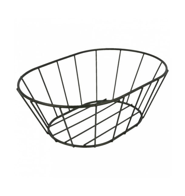Cesta Ovalada de Acero Negro 216x140x76mm (1 Ud) Cesta Ovalada de Acero Negro 216x140x76mm (1 Ud)