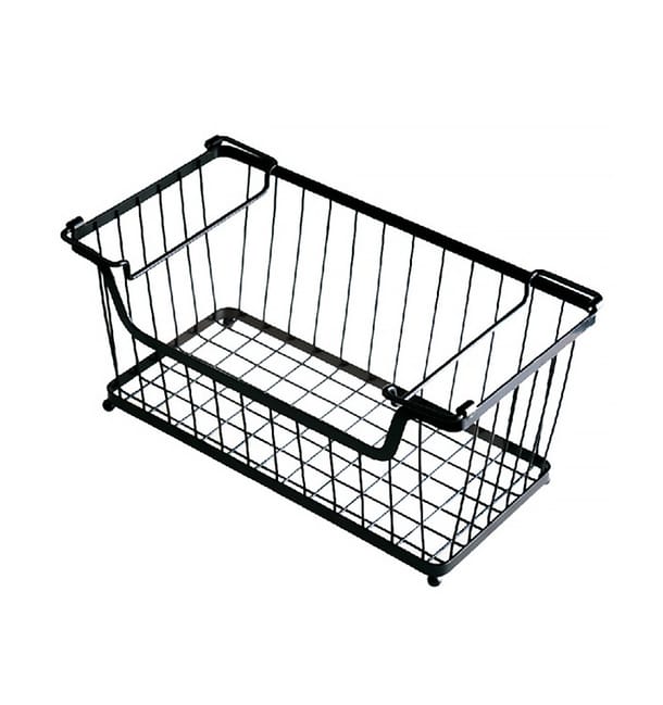 Cesta Apilable con Asas Acero Negro 330x275x227mm (1 Ud) Cesta Apilable con Asas Acero Negro 330x275x227mm (1 Ud)