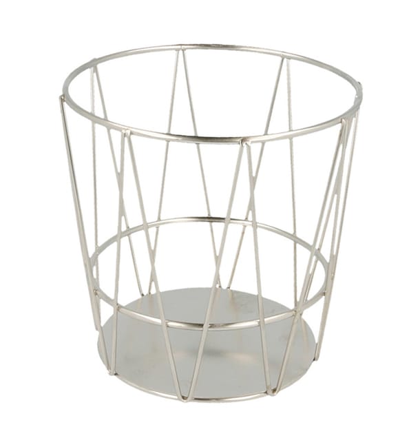 Cesta Redonda de Acero Plata Ø115x115mm (1 Ud) Cesta Redonda de Acero Plata Ø115x115mm (1 Ud)