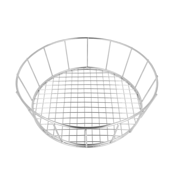 Cesta Redonda de Acero Plata Ø241x70mm (1 Ud) Cesta Redonda de Acero Plata Ø241x70mm (1 Ud)