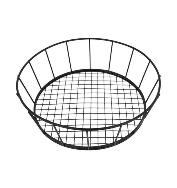 Cesta Redonda de Acero Negro Ø241x70mm (1 Ud) Cesta Redonda de Acero Negro Ø241x70mm (1 Ud)