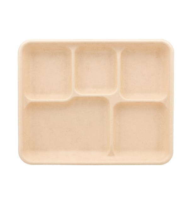 Bandeja Caña de Azucar 5C Natural 265x215x20mm (50 Uds) Bandeja Caña de Azucar 5C Natural 265x215x20mm (50 Uds)