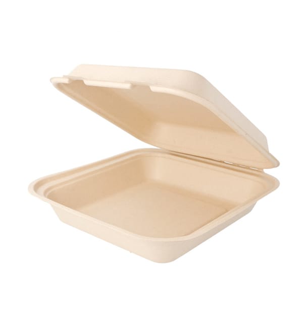 Envase MenuBox Caña Azúcar Natural 20x20x7,5cm (250 Uds) Envase MenuBox Caña Azúcar Natural 20x20x7,5cm (250 Uds)