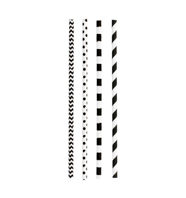 Pajita Recta de Papel Surtido Negro Ø6mm 20cm (200 Uds) Pajita Recta de Papel Surtido Negro Ø6mm 20cm (200 Uds)