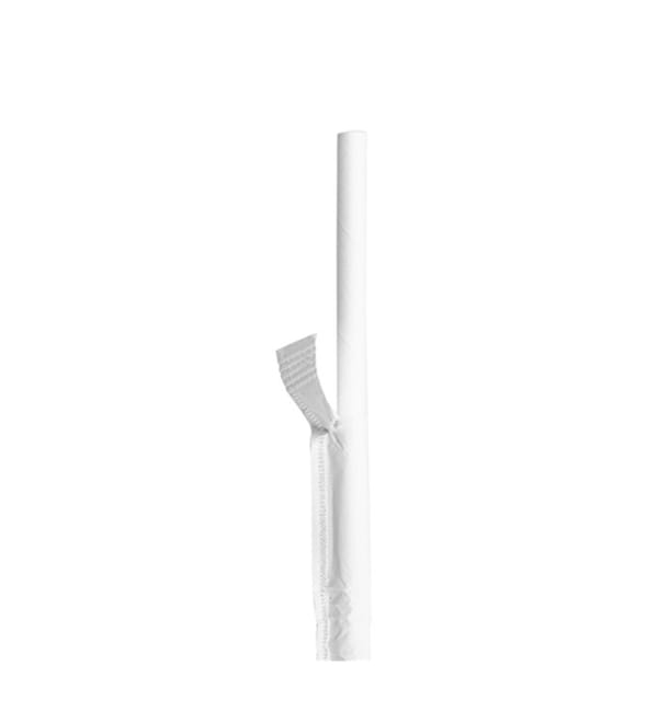 Pajita Recta Papel Blanco Enfundada Blanco Ø6mm 21cm (6000 Uds) Pajita Recta Papel Blanco Enfundada Blanco Ø6mm 21cm (6000 Uds)