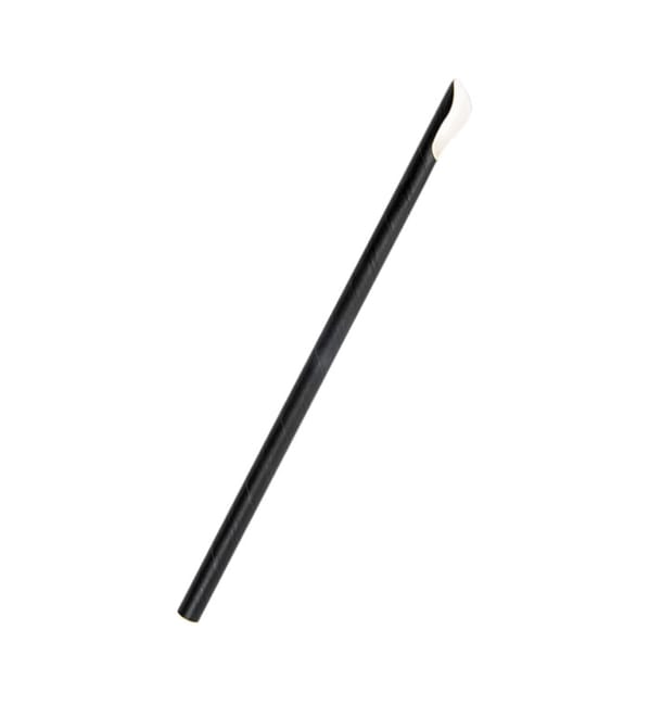 Pajita Cuchara Papel Negro Ø8mm 21cm (5000 Uds) Pajita Cuchara Papel Negro Ø8mm 21cm (5000 Uds)