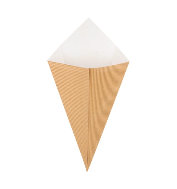 Cucurucho Ondulado Kraft 270mm 250g (100 Uds) Cucurucho Ondulado Kraft 270mm 250g (100 Uds)