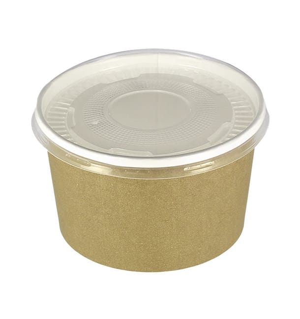 Tarrina de Cartón Kraft con Tapa PP 16 Oz/473ml (25 Uds) Tarrina de Cartón Kraft con Tapa PP 16 Oz/473ml (25 Uds)