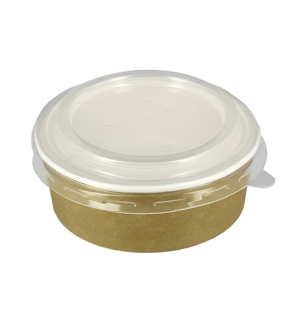 Tarrina de Cartón Kraft con Tapa PP 19 Oz/550ml (50 Uds) Tarrina de Cartón Kraft con Tapa PP 19 Oz/550ml (50 Uds)