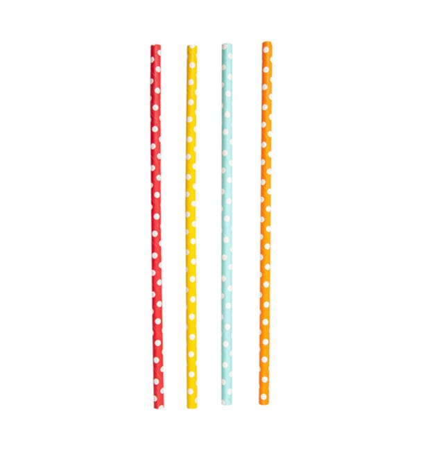 Pajita Recta de Papel Topos Ø6mm 21cm (250 Uds) Pajita Recta de Papel Topos Ø6mm 21cm (250 Uds)