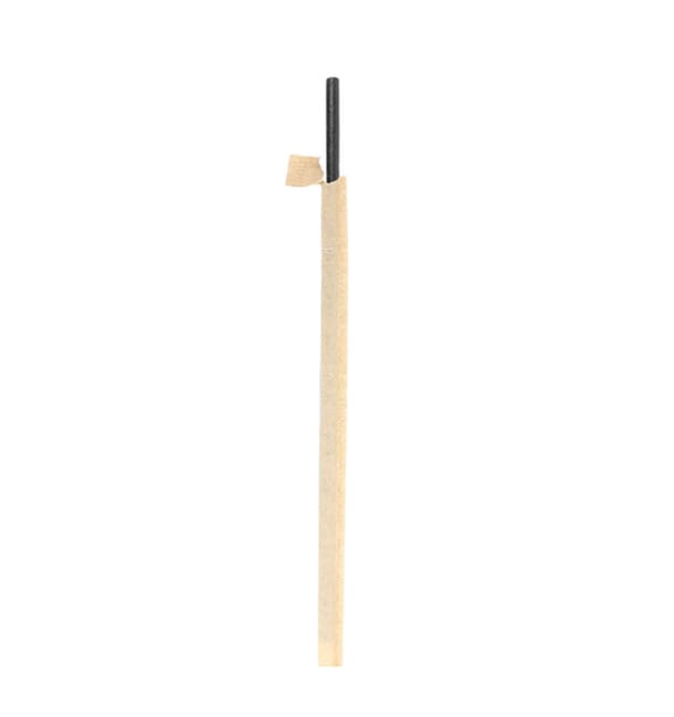 Pajita Recta Papel Negra Enfundada Kraft Ø8mm 20cm (3.000 Uds) Pajita Recta Papel Negra Enfundada Kraft Ø8mm 20cm (3.000 Uds)