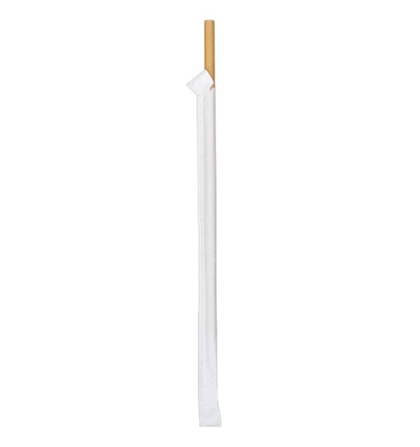 Pajita Recta Papel Natural Enfundada Ø8mm 20cm (100 Uds) Pajita Recta Papel Natural Enfundada Ø8mm 20cm (100 Uds)