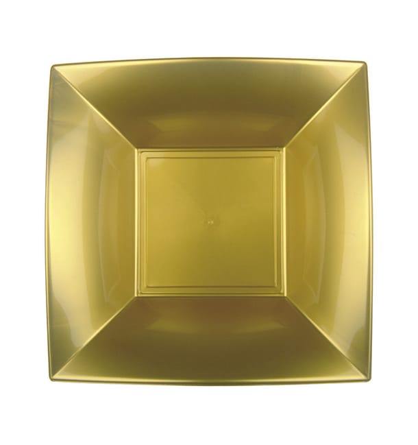 Plato Hondo Reutilizable PP Oro Nice 18cm (12 Uds) Plato Hondo Reutilizable PP Oro Nice 18cm (12 Uds)