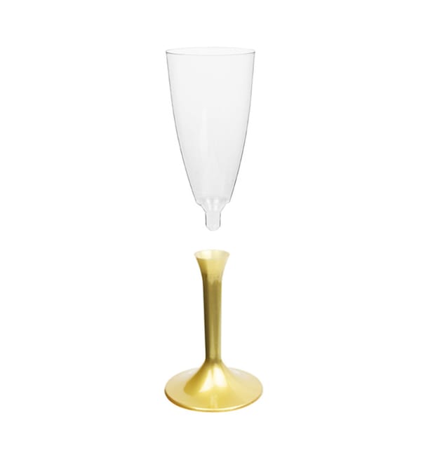 Copa Plastico Cava Pie Oro 120ml 2P (200 Uds) Copa Plastico Cava Pie Oro 120ml 2P (200 Uds)