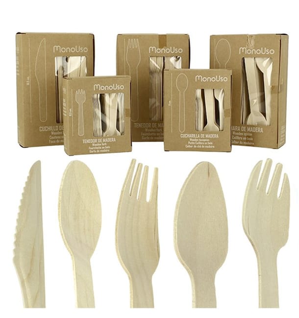 Mini Tenedor de Madera Eco 10,5cm (1.000 Uds) Mini Tenedor de Madera Eco 10,5cm (1.000 Uds)