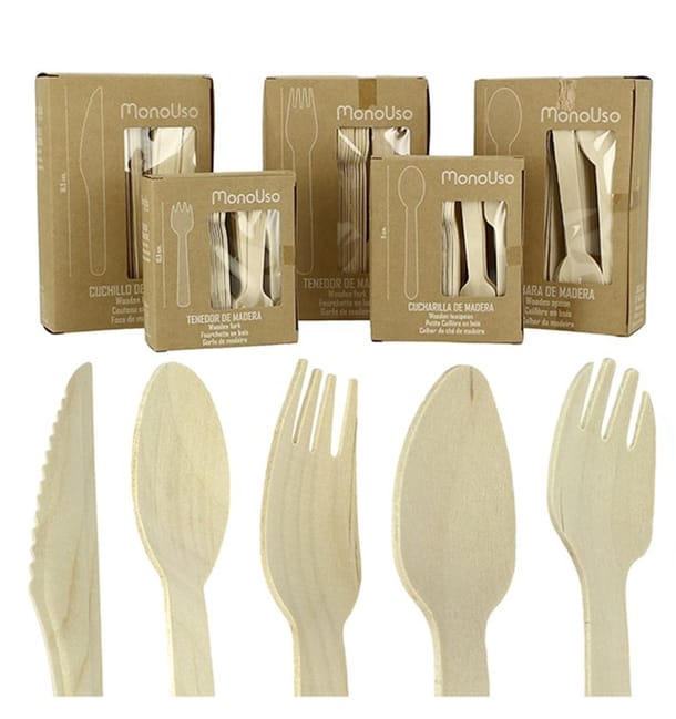 Mini Tenedor de Madera Eco 10,5cm (1.000 Uds)