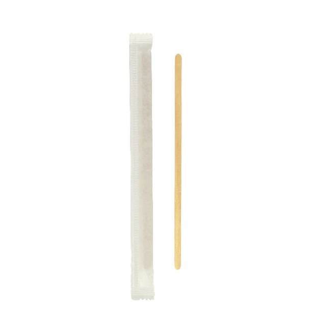 Agitador para Café de Madera Enfundado 14cm (5.000 Uds)