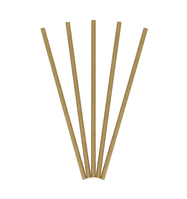 Pajita Recta de Papel Kraft Ø6mm 21cm (3.000 Uds) Pajita Recta de Papel Kraft Ø6mm 21cm (3.000 Uds)