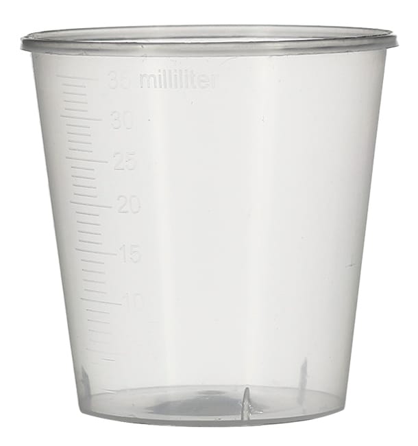 Vaso de Plastico Graduado PP Transp. 35 ml (2000 Uds) 