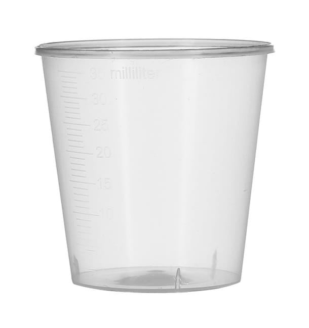 Vaso de Plastico Graduado PP Transp. 35 ml (2000 Uds) 