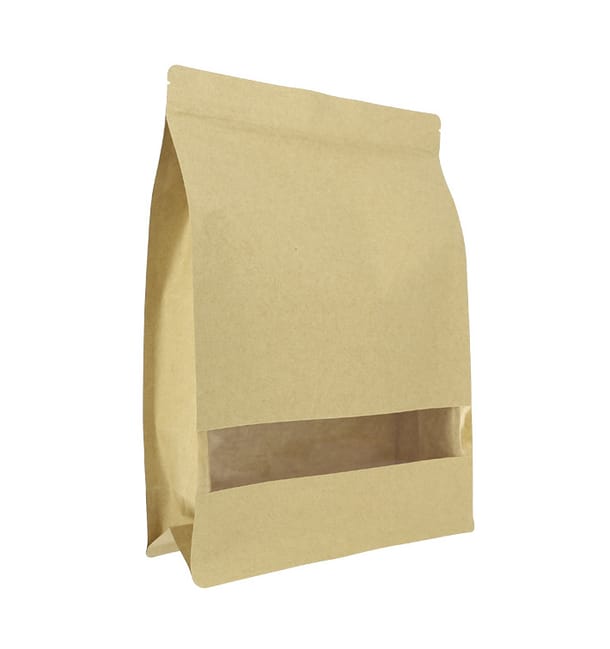 Bolsa StandUp Kraft Autocierre Zip y Ventana 25+10x35cm (50 Uds) Bolsa StandUp Kraft Autocierre Zip y Ventana 25+10x35cm (50 Uds)