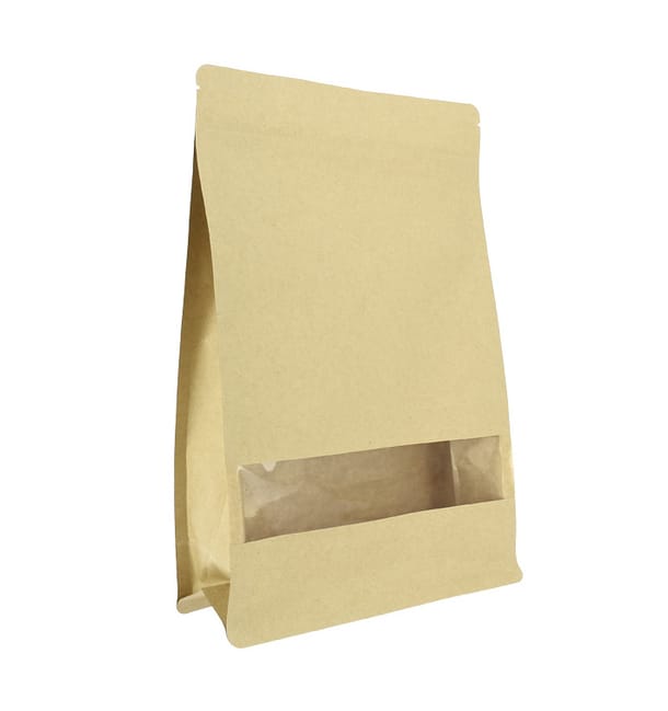 Bolsa StandUp Kraft Autocierre Zip y Ventana 20+8x30cm (50 Uds) Bolsa StandUp Kraft Autocierre Zip y Ventana 20+8x30cm (50 Uds)