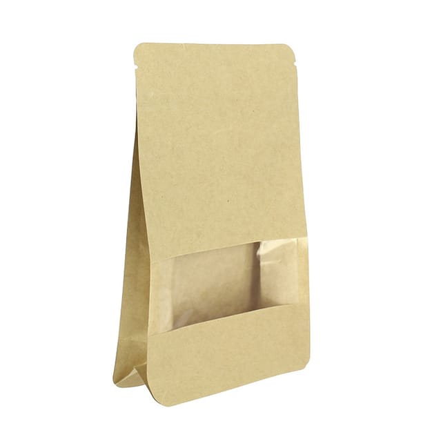Bolsa StandUp Kraft Autocierre Zip y Ventana 12+6x20cm (50 Uds) Bolsa StandUp Kraft Autocierre Zip y Ventana 12+6x20cm (50 Uds)