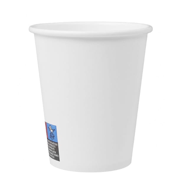 Vaso Cartón Plastic Free 9 Oz/250ml "Colores" Blanco Ø8cm (20 Uds) Vaso Cartón Plastic Free 9 Oz/250ml "Colores" Blanco Ø8cm (20 Uds)