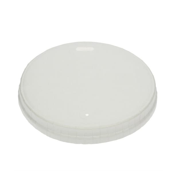 Tapa Travel con Agujero de Papel Blanca Ø9cm (100 Uds) Tapa Travel con Agujero de Papel Blanca Ø9cm (100 Uds)