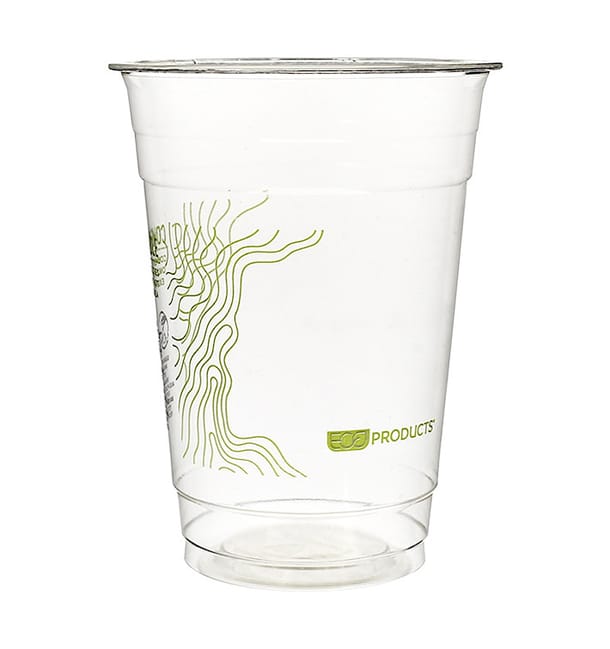 Vaso Almidón de Maíz PLA "Green Stripe" 470ml (50 Uds)