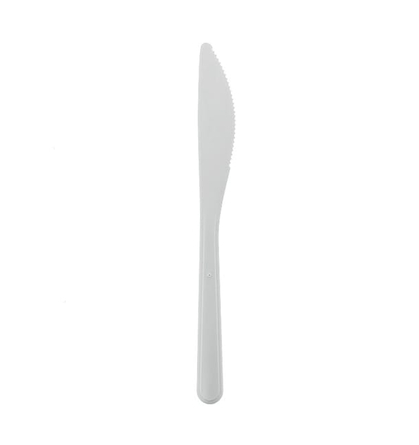 Cuchillo Reutilizable PP Mineral “Hércules” Blanco 185mm (50 Uds) Cuchillo Reutilizable PP Mineral “Hércules” Blanco 185mm (50 Uds)