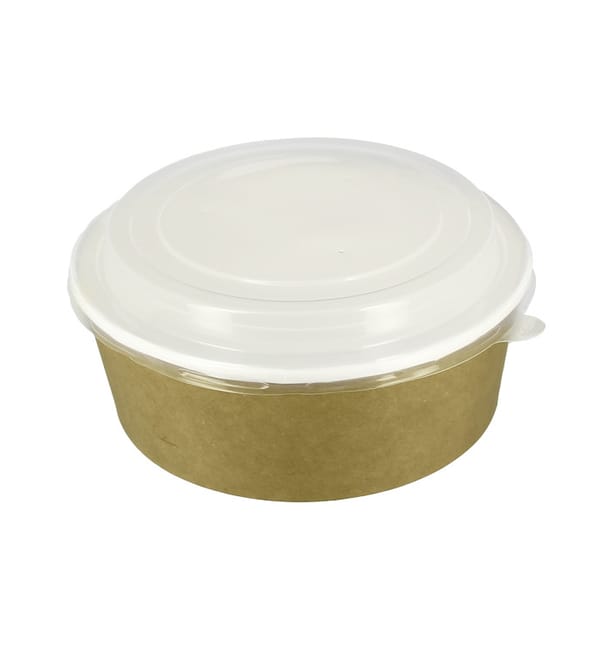 Tarrina de Cartón Kraft con Tapa PP 33Oz/1000ml (25 Uds) Tarrina de Cartón Kraft con Tapa PP 33Oz/1000ml (25 Uds)