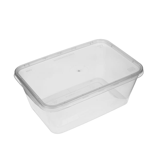 Tarrina Plástico Rectangular PP con Tapa 1.000ml (300 Uds) Tarrina Plástico Rectangular PP con Tapa 1.000ml (300 Uds)