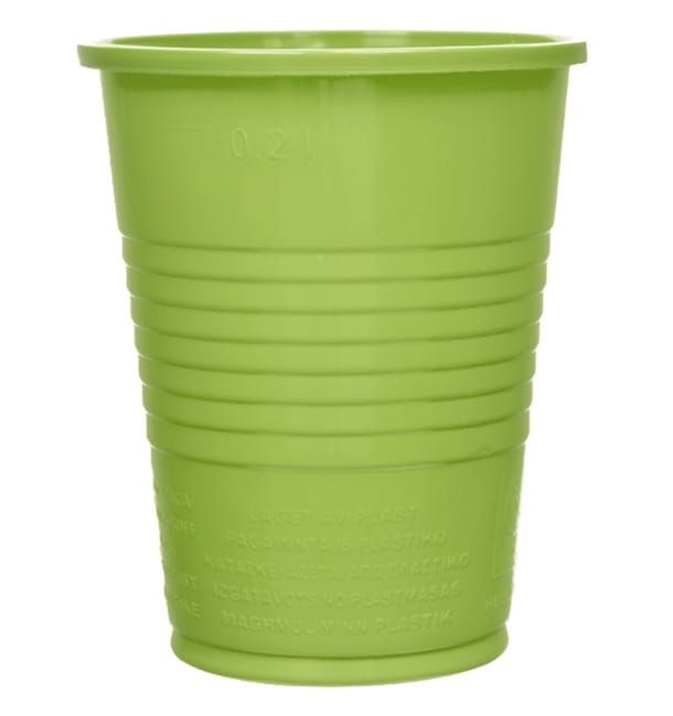 Vaso de Plástico PS Verde Lima 200ml Ø7cm (50 Uds) Vaso de Plástico PS Verde Lima 200ml Ø7cm (50 Uds)