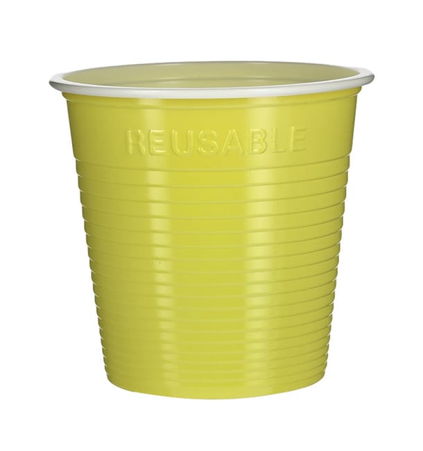 Vaso de Plástico PS Bicolor Amarillo 230 ml (30 Uds) Vaso de Plástico PS Bicolor Amarillo 230 ml (30 Uds)