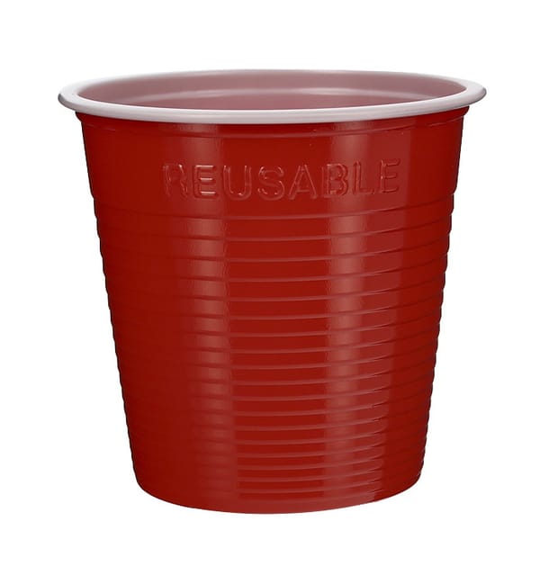 Vaso de Plástico PS Bicolor Rojo 230 ml (30 Uds) Vaso de Plástico PS Bicolor Rojo 230 ml (30 Uds)