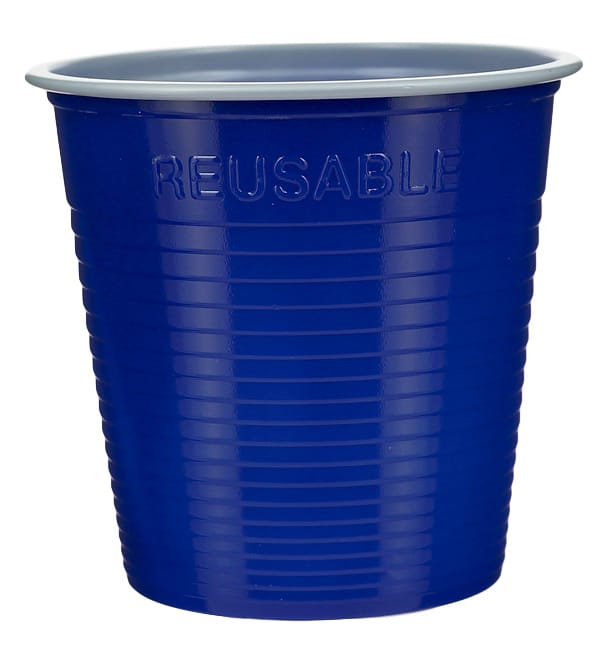 Vaso Reutilizable Económico PS Bicolor Azul 230ml (420 Uds)