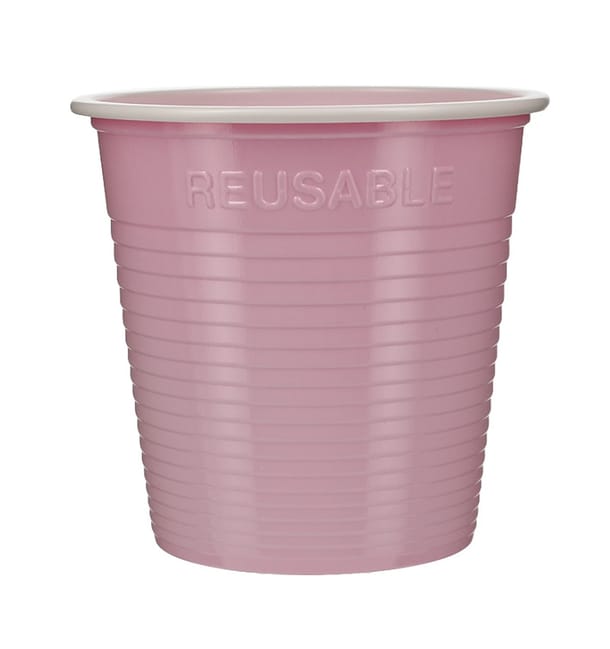Vaso Reutilizable Económico PS Bicolor Rosa 230ml (30 Uds) Vaso Reutilizable Económico PS Bicolor Rosa 230ml (30 Uds)