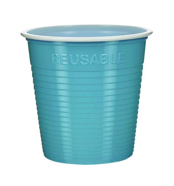 Vaso Reutilizable Económico PS Bicolor Turquesa 230ml (30 Uds) Vaso Reutilizable Económico PS Bicolor Turquesa 230ml (30 Uds)