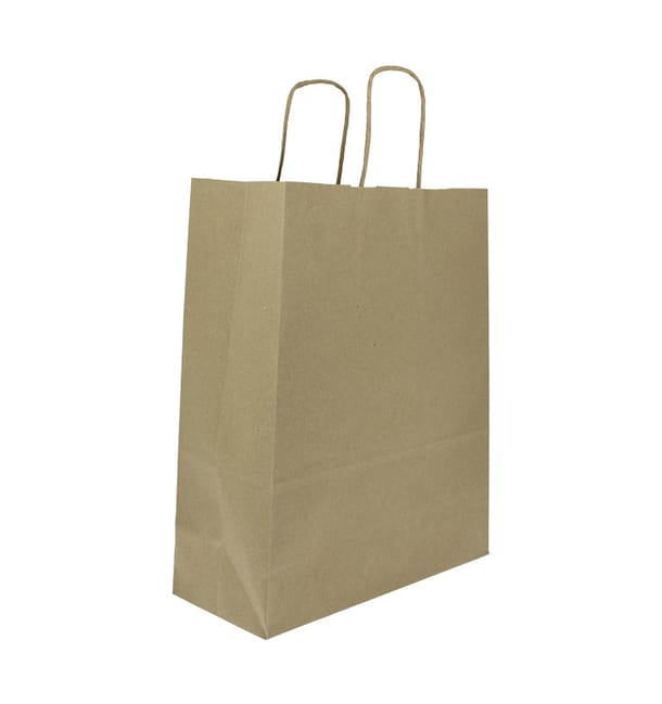 Bolsa Papel Kraft con Asas 100g/m² 25+11x31cm (25 Uds) Bolsa Papel Kraft con Asas 100g/m² 25+11x31cm (25 Uds)