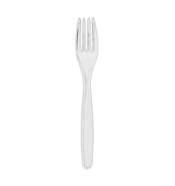 Tenedor Reutilizable PS Transparente 180mm (20 Uds) Tenedor Reutilizable PS Transparente 180mm (20 Uds)