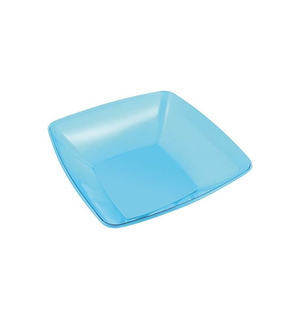 Bol de Plastico Cuadrado Turquesa 14x14cm Bol de Plastico Cuadrado Turquesa 14x14cm