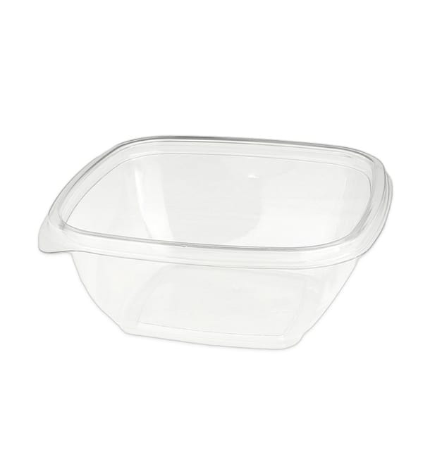 Bol de Plástico Cuadrado PET 375ml 125x125x50mm (50 Uds) Bol de Plástico Cuadrado PET 375ml 125x125x50mm (50 Uds)