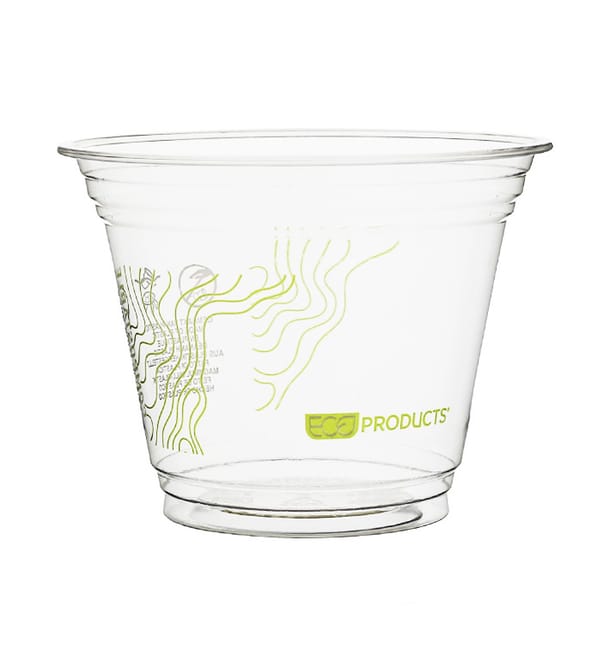 Vaso Almidón de Maíz PLA "Green Stripe" 265ml (50 Uds)