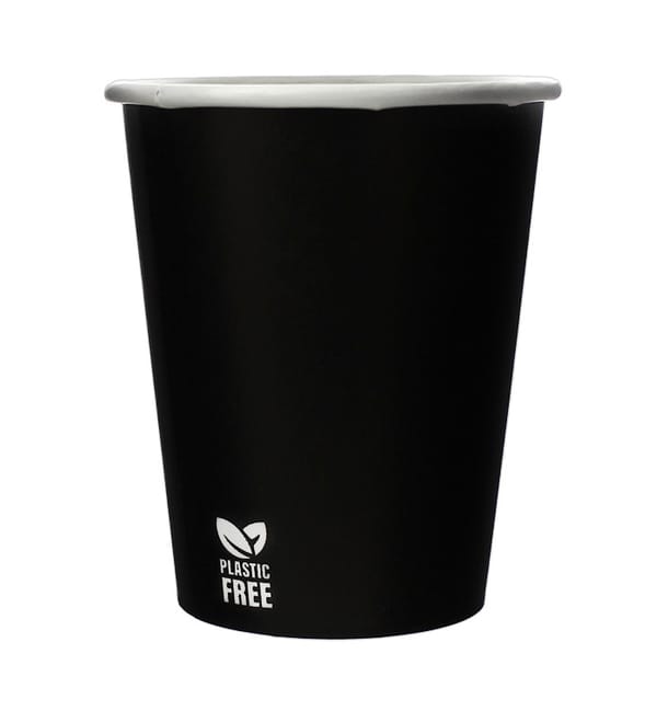 Vaso Cartón Plastic Free 8 Oz/240ml Negro Ø8,0cm (50 Uds) Vaso Cartón Plastic Free 8 Oz/240ml Negro Ø8,0cm (50 Uds)