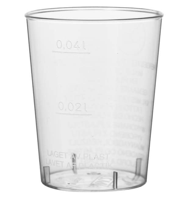 Vaso Inyectado Transparente PS 40 ml (2000 Uds)